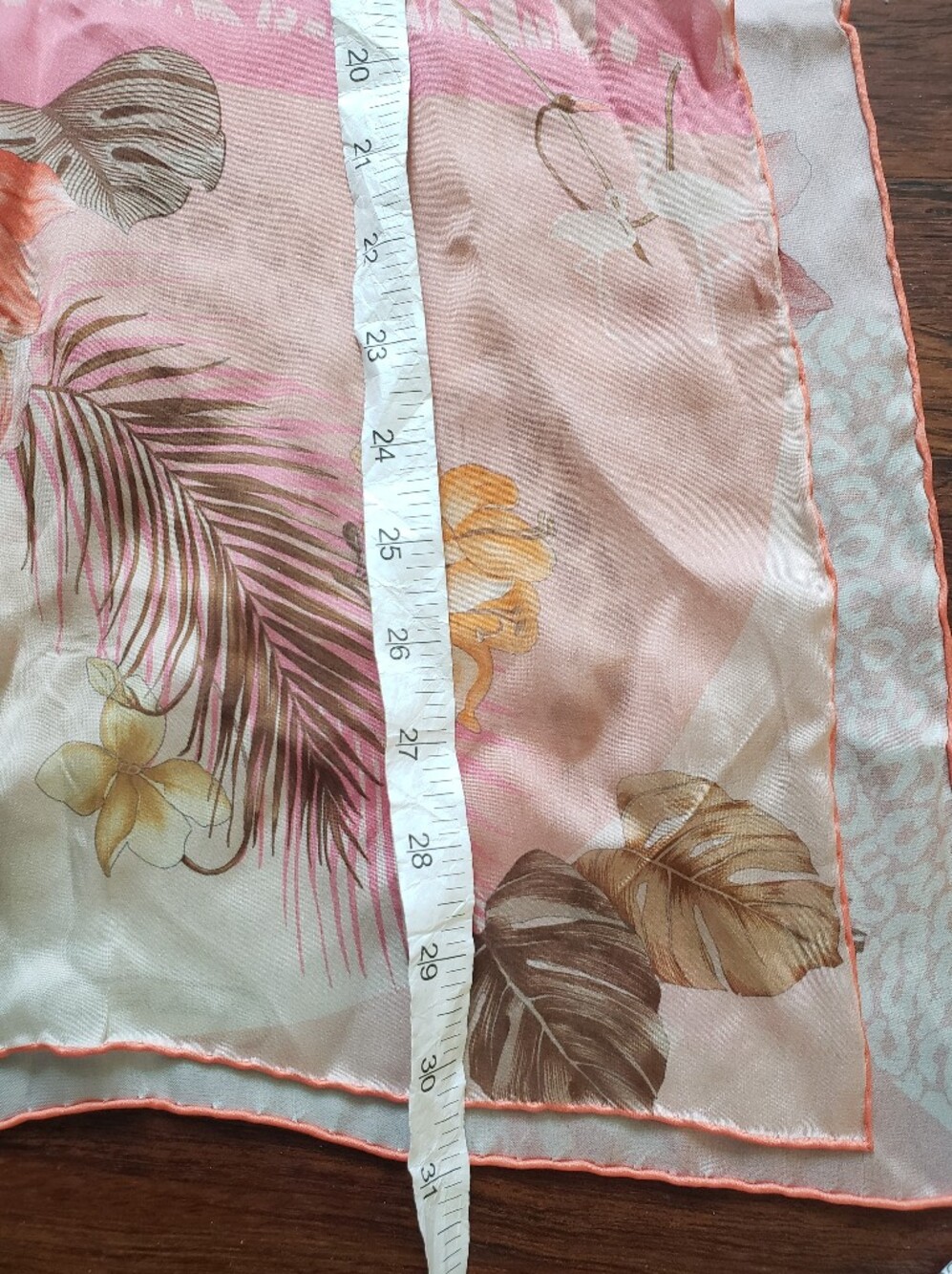 Salvatore Ferragamo 100% Silk Scarf Quiet Luxury Floral Leopard 16x60 In - Picture 4 of 7